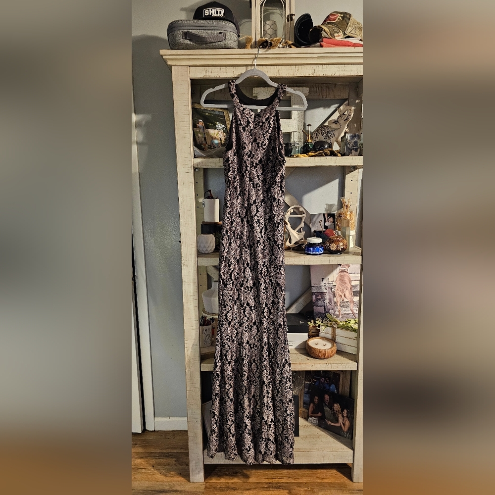 Elegant Formal Gold And Black Dress
